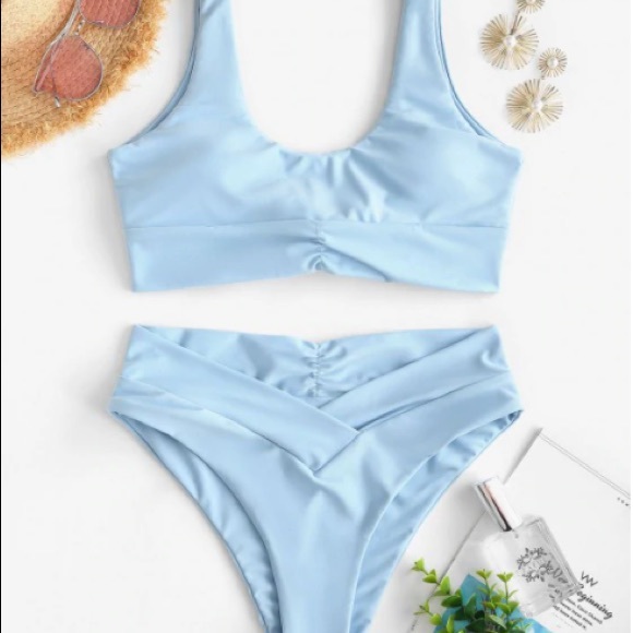 NWT blue tie bathing suit - Picture 2 of 4